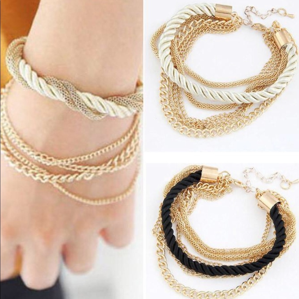 ⚓️White & Black Braided Sailor bracelet